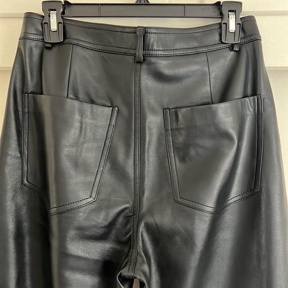 Mango polyester wide leg cropped black pants - Picture 4 of 5